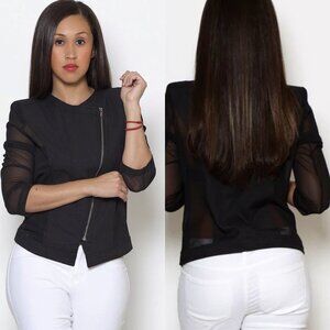 Zanna Light Weight Mesh Sleeve Jacket ( Black )